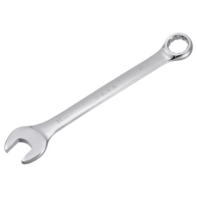 Harfington Uxcell Metric 26mm 12-Point Box Open End Combination Wrench Chrome Finish, Cr-V