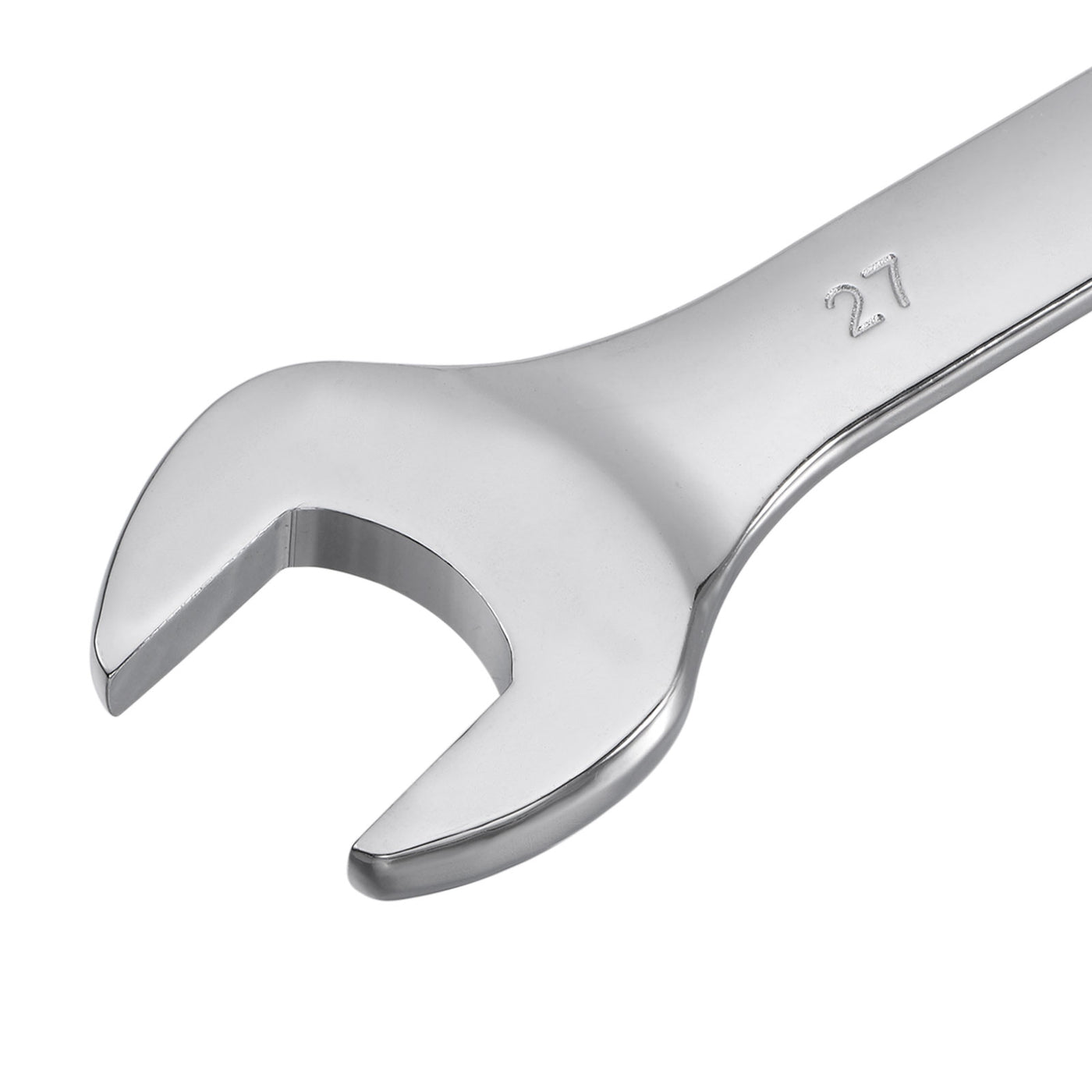 uxcell Uxcell Metric 27mm 12-Point Box Open End Combination Wrench Chrome Finish, Cr-V