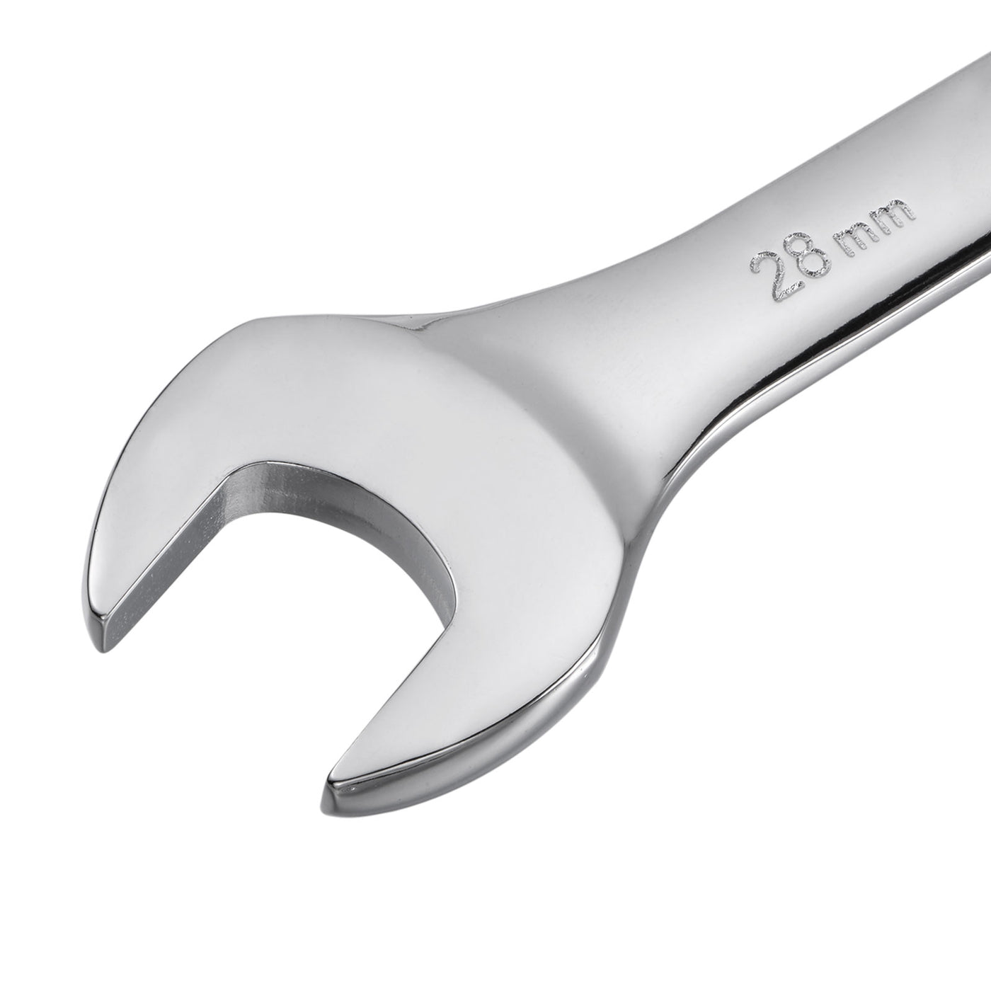 uxcell Uxcell Metric 28mm 12-Point Box Open End Combination Wrench Chrome Finish, Cr-V