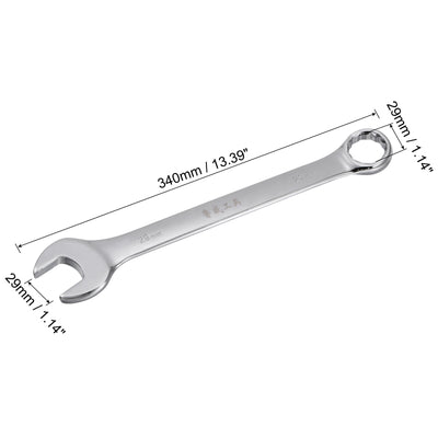 Harfington Uxcell Metric 29mm 12-Point Box Open End Combination Wrench Chrome Finish, Cr-V