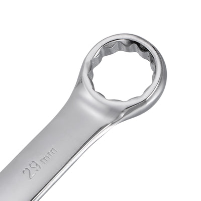 Harfington Uxcell Metric 29mm 12-Point Box Open End Combination Wrench Chrome Finish, Cr-V