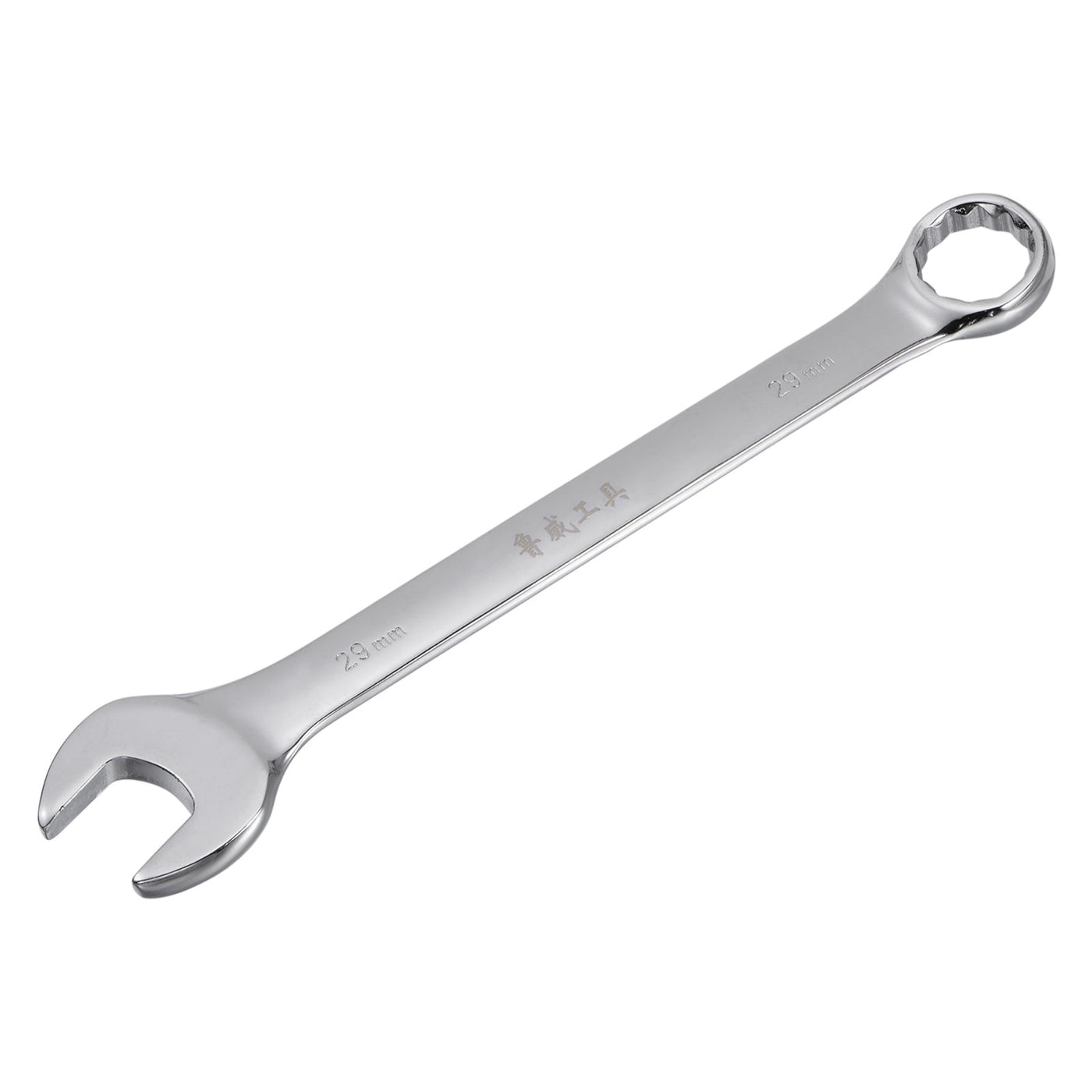 uxcell Uxcell Metric 29mm 12-Point Box Open End Combination Wrench Chrome Finish, Cr-V