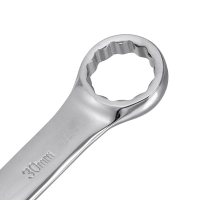 Harfington Uxcell Metric 30mm 12-Point Box Open End Combination Wrench Chrome Finish, Cr-V