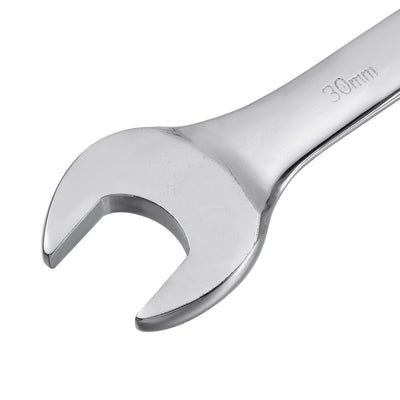 Harfington Uxcell Metric 30mm 12-Point Box Open End Combination Wrench Chrome Finish, Cr-V