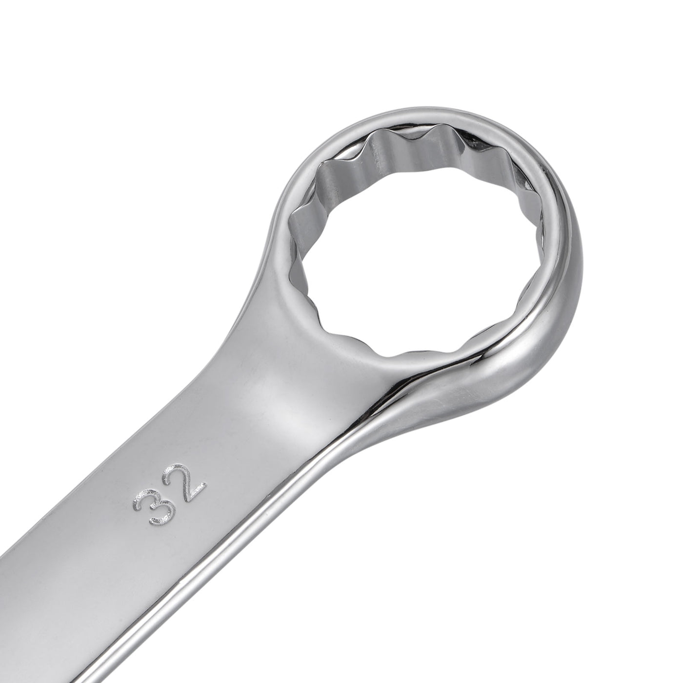 uxcell Uxcell Metric 32mm 12-Point Box Open End Combination Wrench Chrome Finish, Cr-V