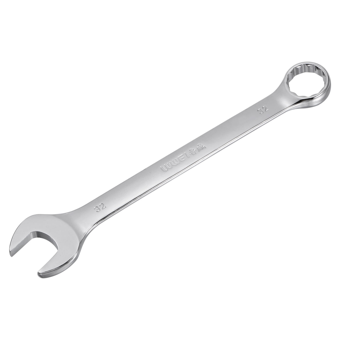 uxcell Uxcell Metric 32mm 12-Point Box Open End Combination Wrench Chrome Finish, Cr-V