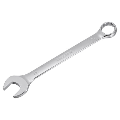 Harfington Uxcell Metric 32mm 12-Point Box Open End Combination Wrench Chrome Finish, Cr-V