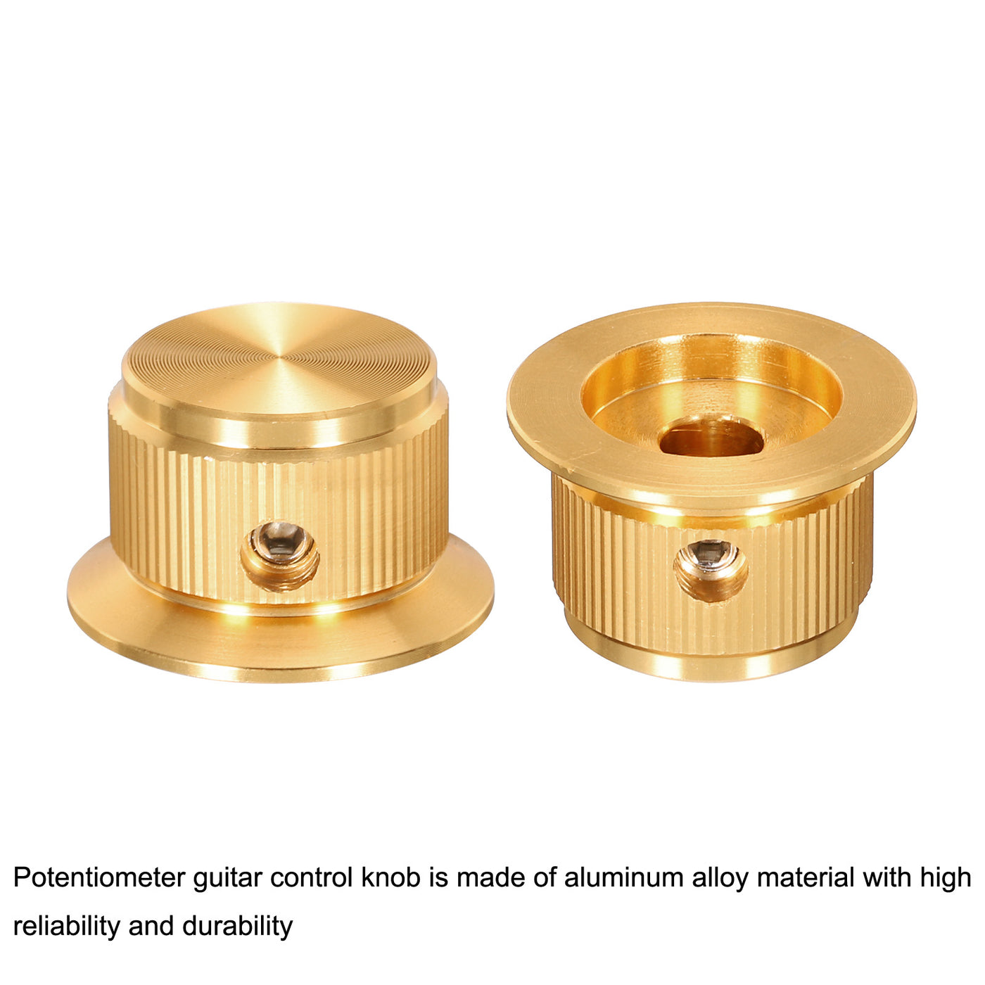 Harfington Aluminium Potentiometer Knobs Control Knob 24mm for Guitar Amplifier Gold 4PCS