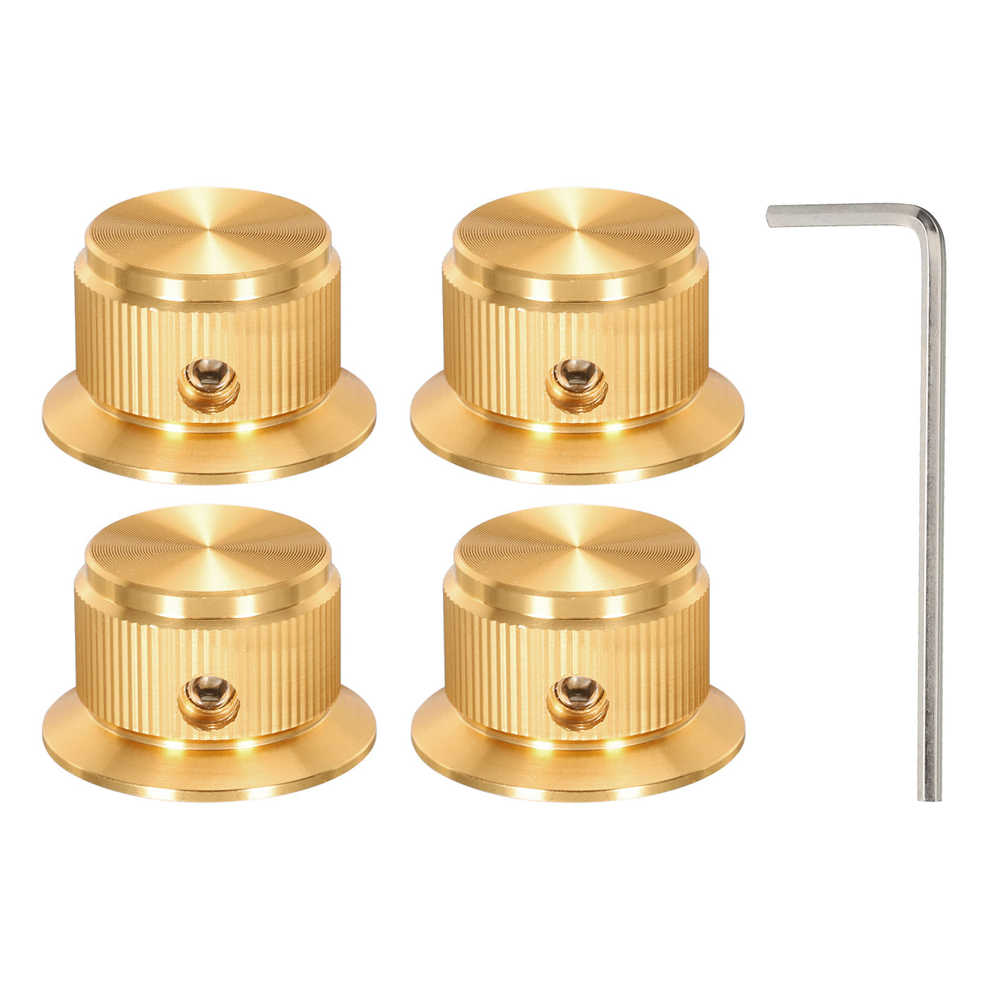 Harfington Aluminium Potentiometer Knobs Control Knob 24mm for Guitar Amplifier Gold 4PCS