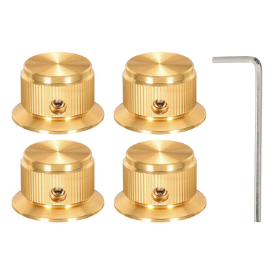 Harfington Aluminium Potentiometer Knobs Control Knob 24mm for Guitar Amplifier Gold 4PCS