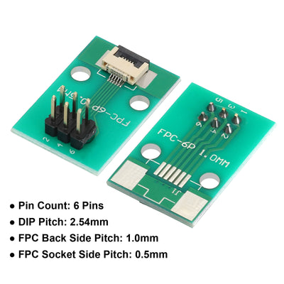 Harfington FFC FPC Connector Board 5 Pin 0.5mm 2.54mm auf 1.0mm 2.54mm PCB Konverterplatine für LCD-TVs/Digitalkameras/Laptops