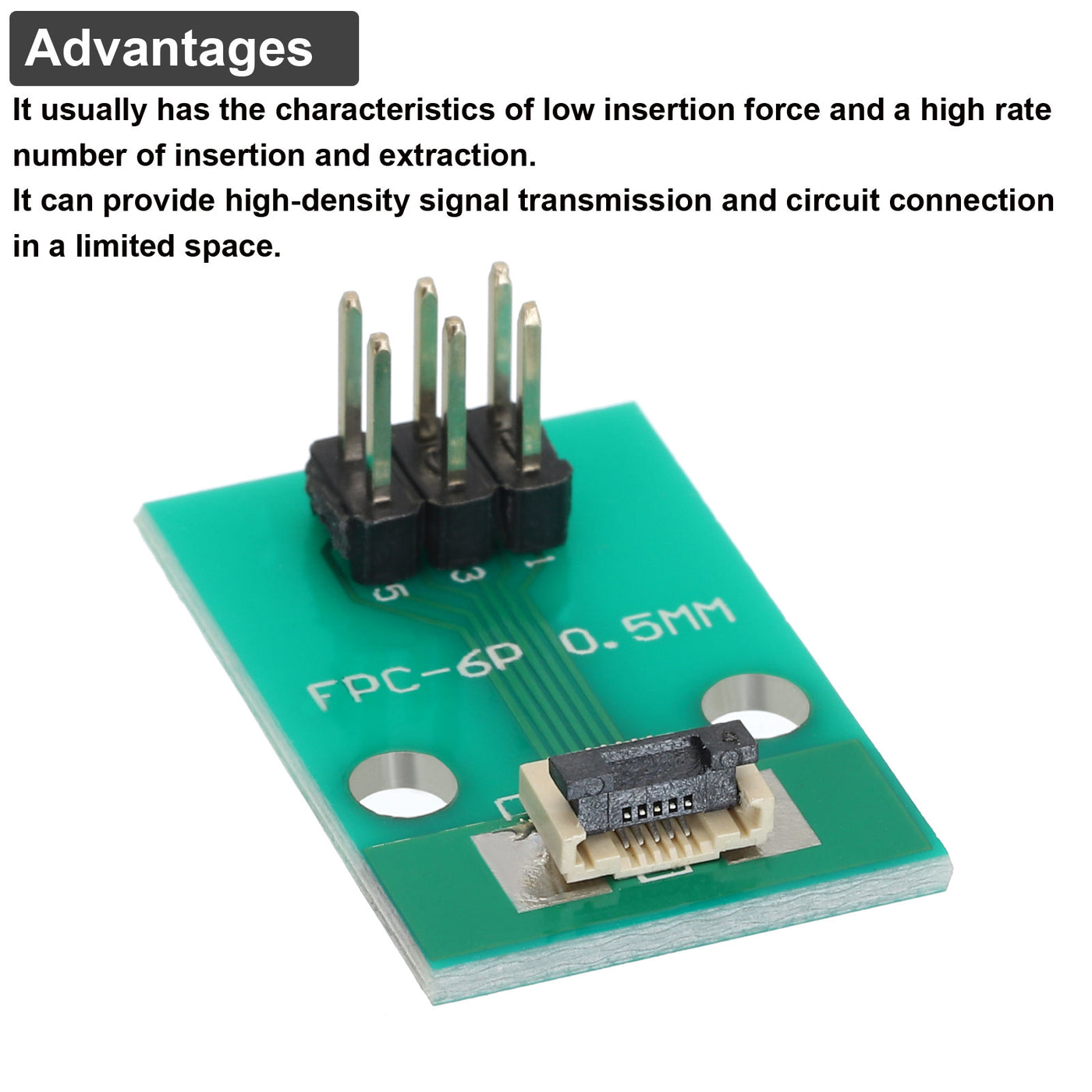 Harfington FFC FPC Connector Board 5 Pin 0.5mm 2.54mm auf 1.0mm 2.54mm PCB Konverterplatine für LCD-TVs/Digitalkameras/Laptops