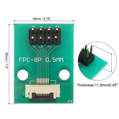 Harfington FFC FPC Connector Board 8 Pin 0.5mm 2.54mm to 1.0mm 2.54mm PCB Converter Board for DVD Player/Digital Cameras/Laptops