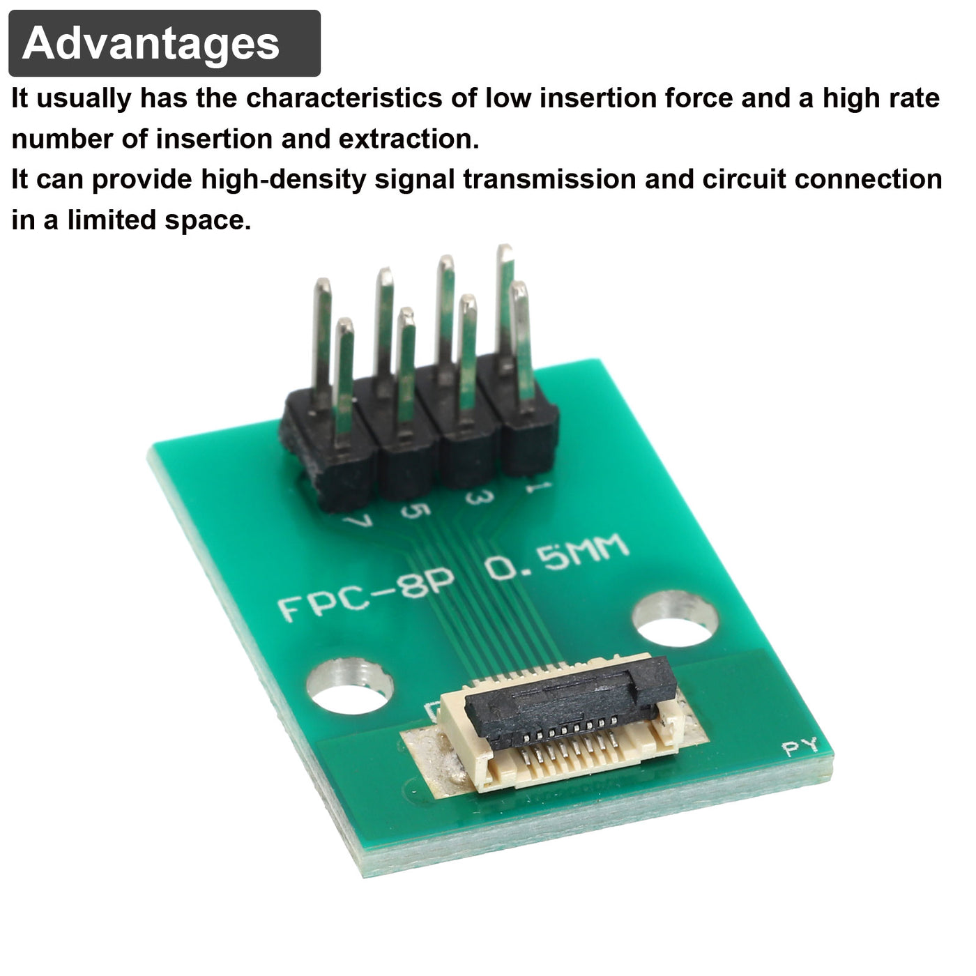 Harfington FFC FPC Connector Board 8 Pin 0.5mm 2.54mm to 1.0mm 2.54mm PCB Converter Board for DVD Player/Digital Cameras/Laptops