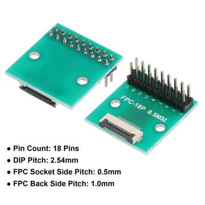 Harfington FFC FPC Connector Board 18 Pin 0.5mm 2.54mm to 1.0mm 2.54mm PCB Converter Board for LCD TVs/Digital Cameras/Laptops