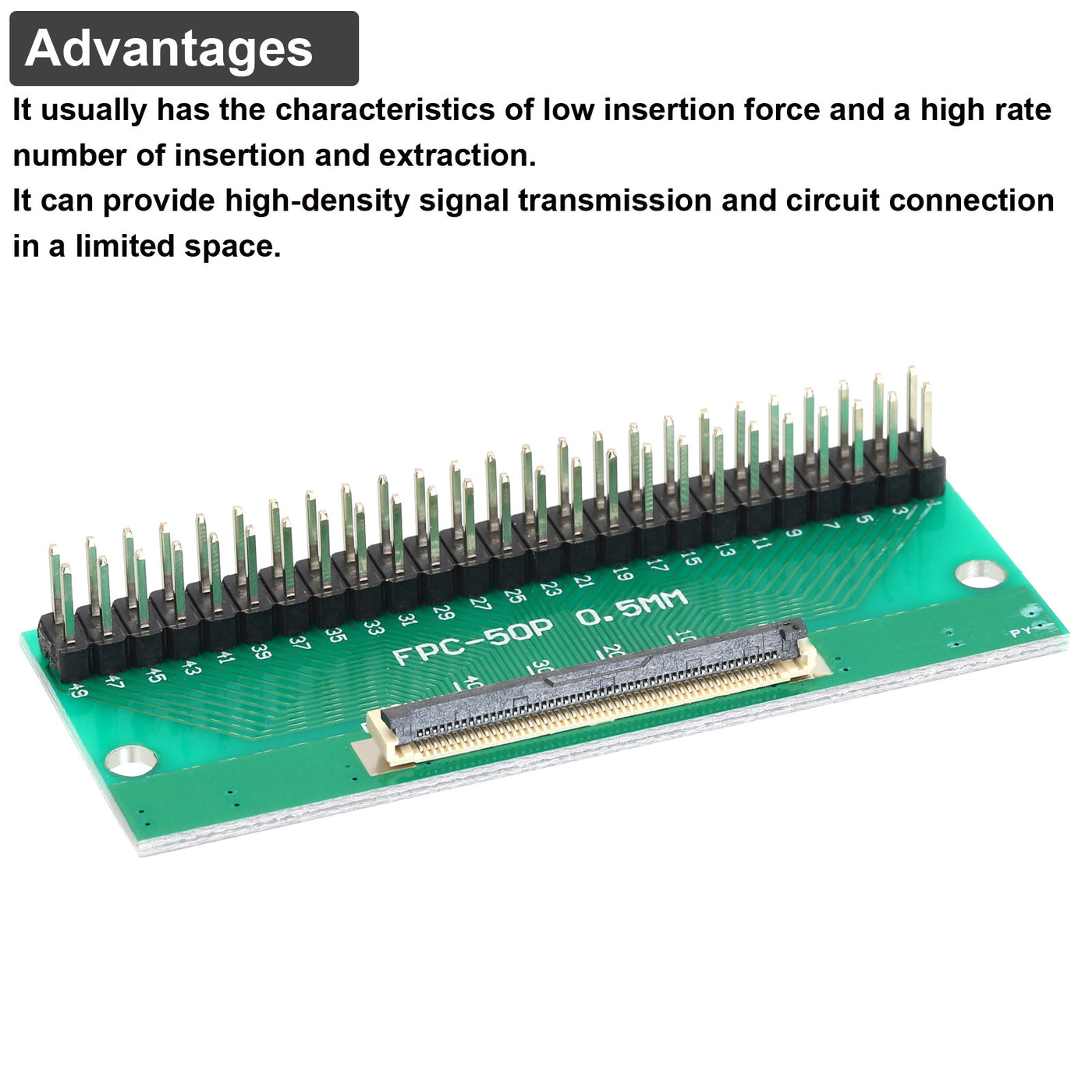 Harfington FFC FPC Connector Board 50 Pin 0.5mm 2.54mm to 1.0mm 2.54mm PCB Converter Board for DVD TV/Digital Cameras/Laptops