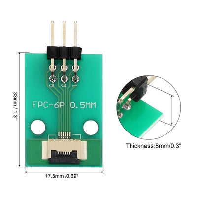 Harfington FFC FPC Connector Board 6 Pin 0.5mm 2.54mm to 1.0mm 2.54mm PCB Converter Board for DVD TV/Digitalkameras/Laptops