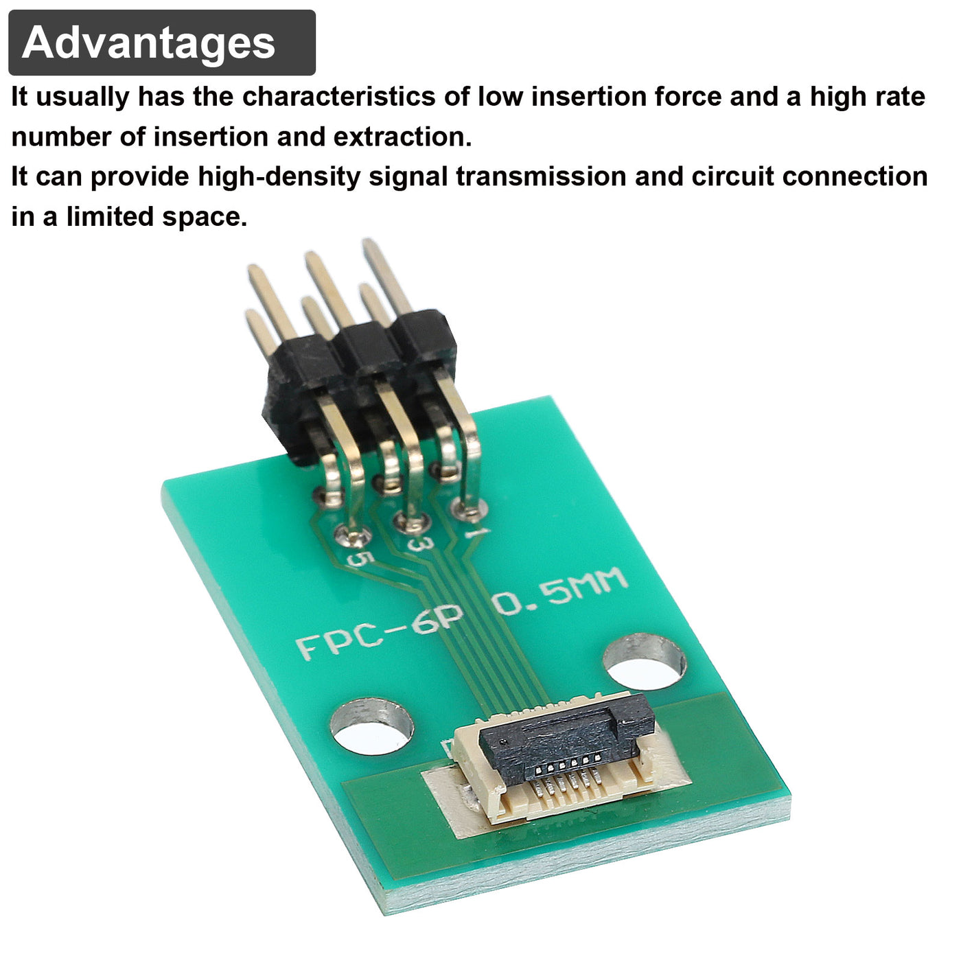 Harfington FFC FPC Connector Board 6 Pin 0.5mm 2.54mm to 1.0mm 2.54mm PCB Converter Board for DVD TV/Digitalkameras/Laptops