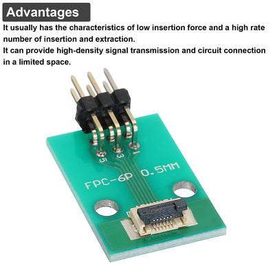 Harfington FFC FPC Connector Board 6 Pin 0.5mm 2.54mm to 1.0mm 2.54mm PCB Converter Board for DVD TV/Digitalkameras/Laptops