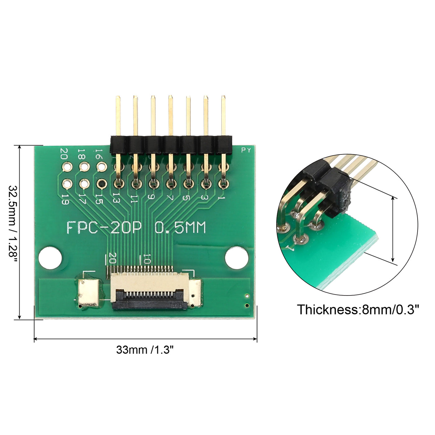 Harfington FFC FPC Connector Board 14 Pin 0.5mm 2.54mm to 1.0mm 2.54mm PCB Converter Board for DVD TV/Digital Cameras/Laptops