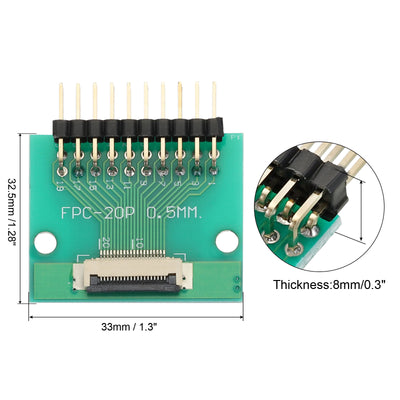 Harfington FFC FPC Connector Board 20 Pin 0.5mm 2.54mm to 1.0mm 2.54mm PCB Converter Board for DVD TV/Digital Cameras/Laptops