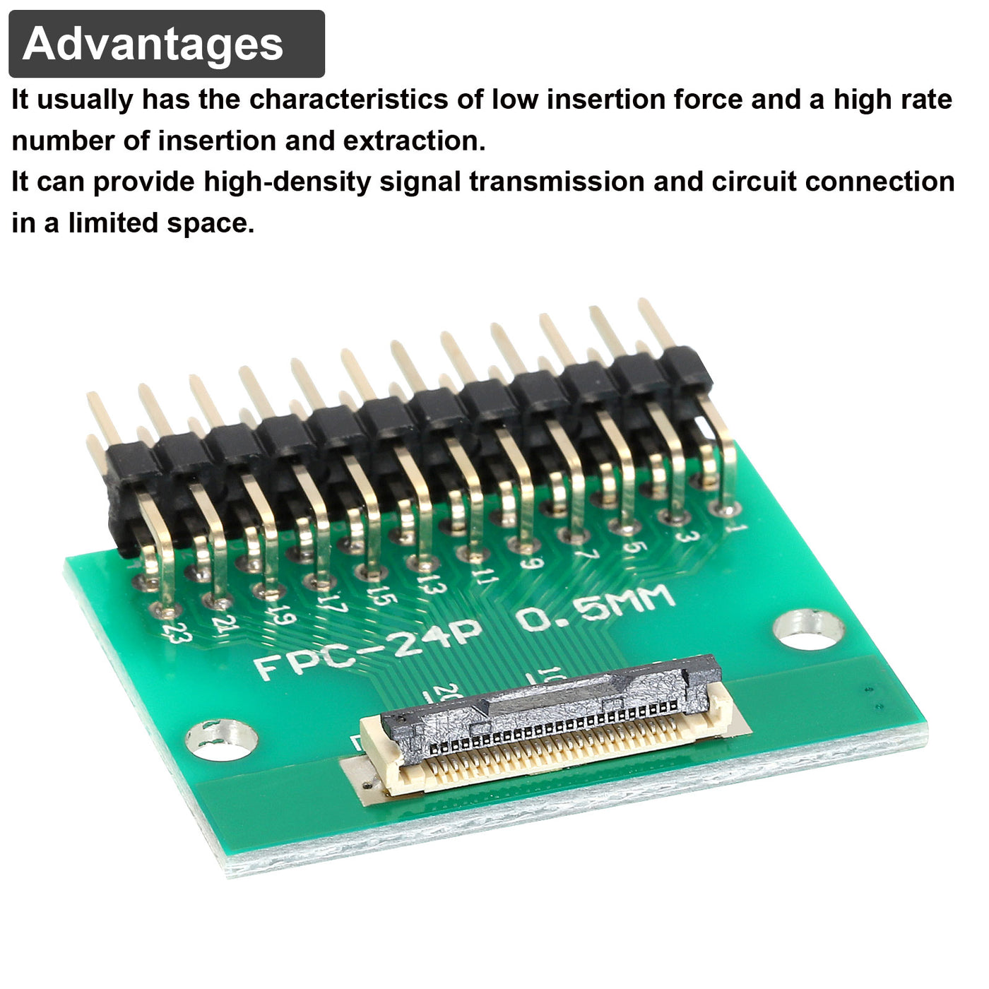 Harfington FFC FPC Connector Board 24 Pin 0.5mm 2.54mm auf 1.0mm 2.54mm PCB Konverterplatine für DVD TV/Digitalkameras/Laptops