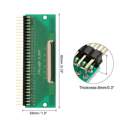 Harfington FFC FPC Connector Board 60 Pin 0.5mm 2.54mm to 1.0mm 2.54mm PCB Converter Board for LCD TVs/Digital Cameras/Laptops