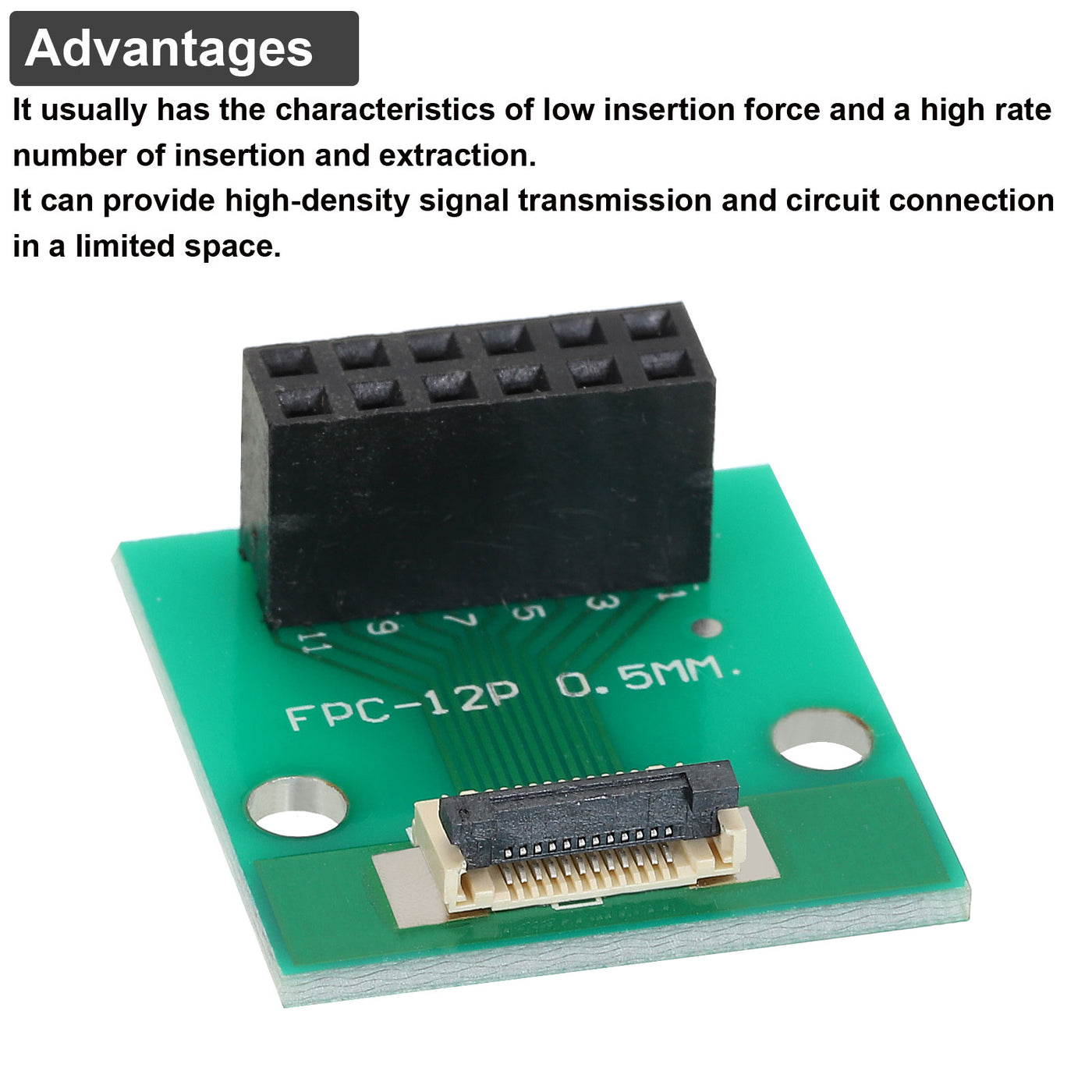 Harfington FFC FPC Connector Board 12 Pin 0.5mm 2.54mm to 1.0mm 2.54mm PCB Converter Board for DVD Player/Digital Cameras/Laptops