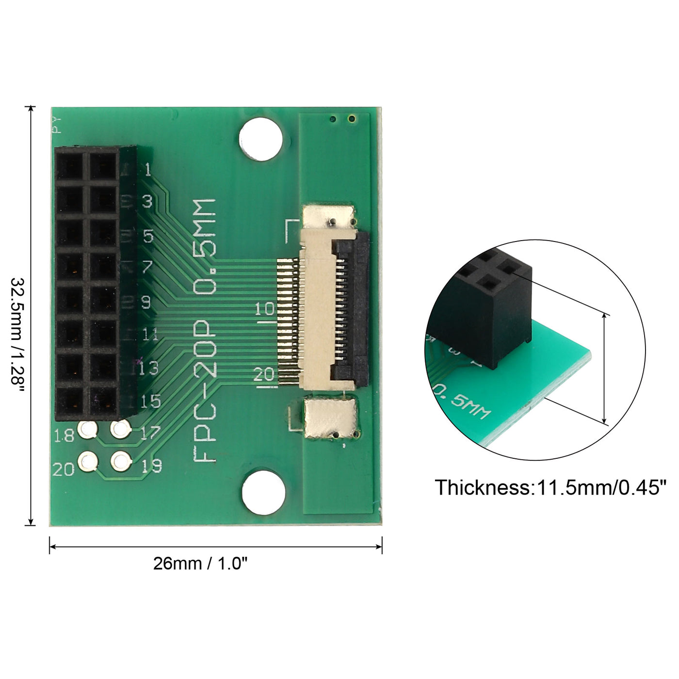 Harfington FFC FPC Connector Board 16 Pin 0.5mm 2.54mm to 1.0mm 2.54mm PCB Converter Board for DVD Player/Digital Cameras/Laptops