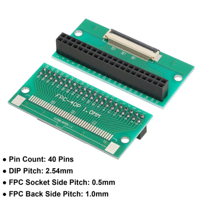 Harfington FFC FPC Connector Board 40 Pin 0.5mm 2.54mm to 1.0mm 2.54mm PCB Converter Board for DVD Player/Digital Cameras/Laptops