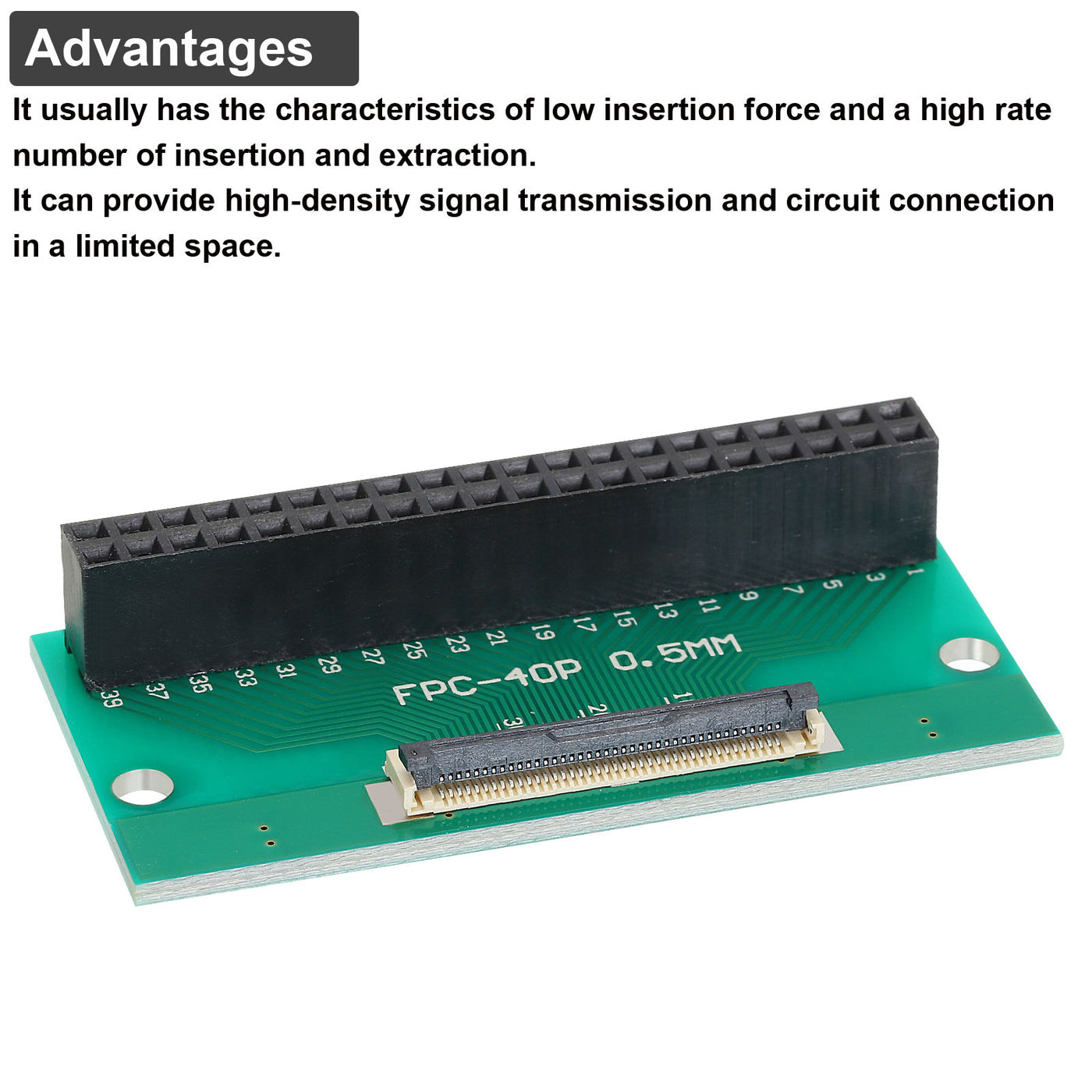 Harfington FFC FPC Connector Board 40 Pin 0.5mm 2.54mm to 1.0mm 2.54mm PCB Converter Board for DVD Player/Digital Cameras/Laptops