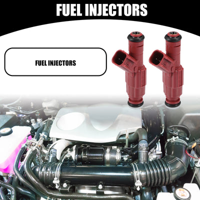 Harfington Fuel Injector - Car Inner 12 Holes Engnie Fuel Injectors - for Dodge for Ram 1500 2500 5.2L Van V8 2000-2003 Metal Red - 4 Pcs