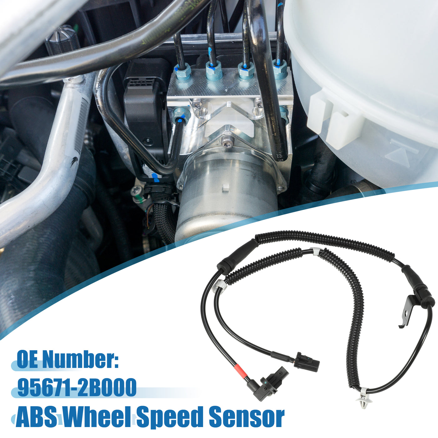 A ABSOPRO Front Right ABS Wheel Speed Sensor No.95671-2B000 with Wire ABS Sensor for Hyundai Santa Fe GLS 2007-2009