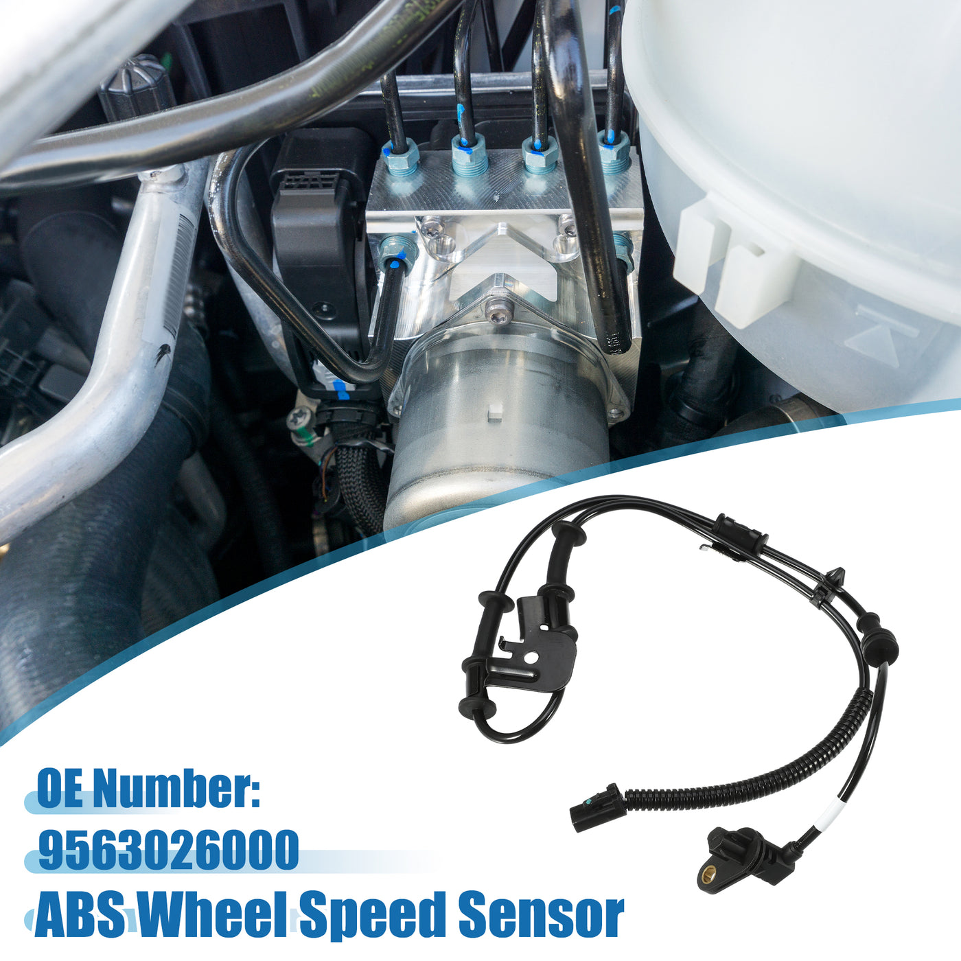 A ABSOPRO Front Left ABS Wheel Speed Sensor No.956701R000/95670-1R000 with Wire ABS Sensor for Hyundai Accent 2012-2017