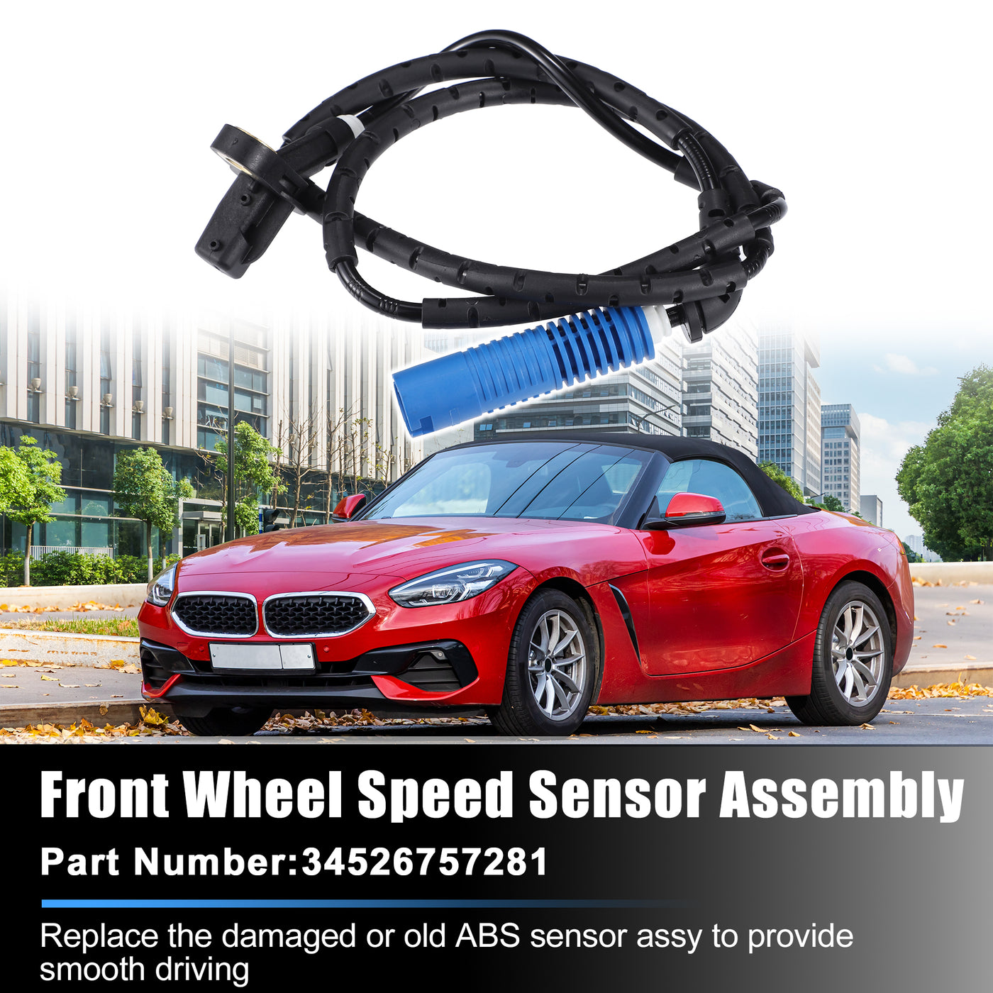 uxcell Uxcell Car Rear Left Right Side ABS Wheel Speed Sensor No.34526757281 for BMW Z4 Coupe