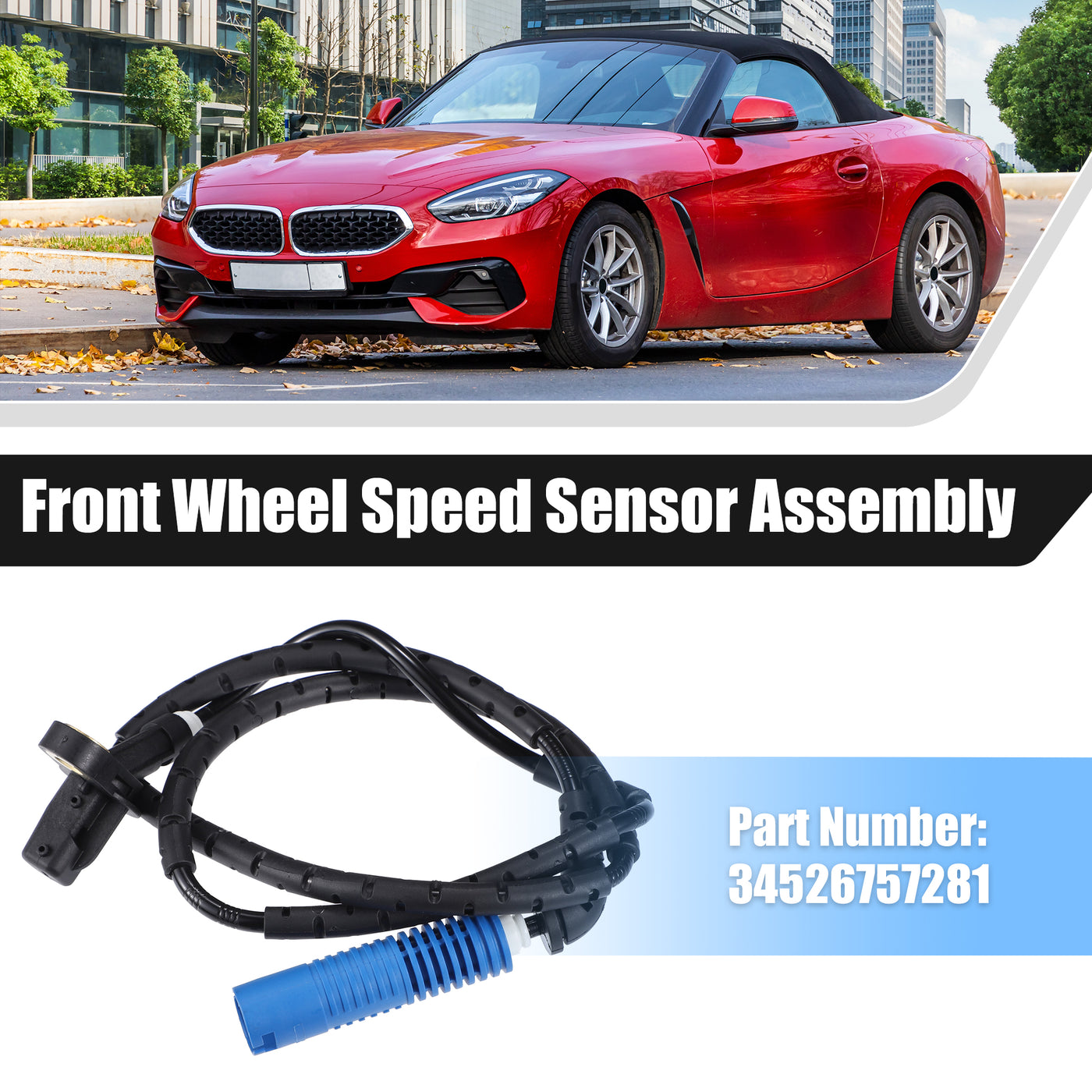 uxcell Uxcell Car Rear Left Right Side ABS Wheel Speed Sensor No.34526757281 for BMW Z4 Coupe