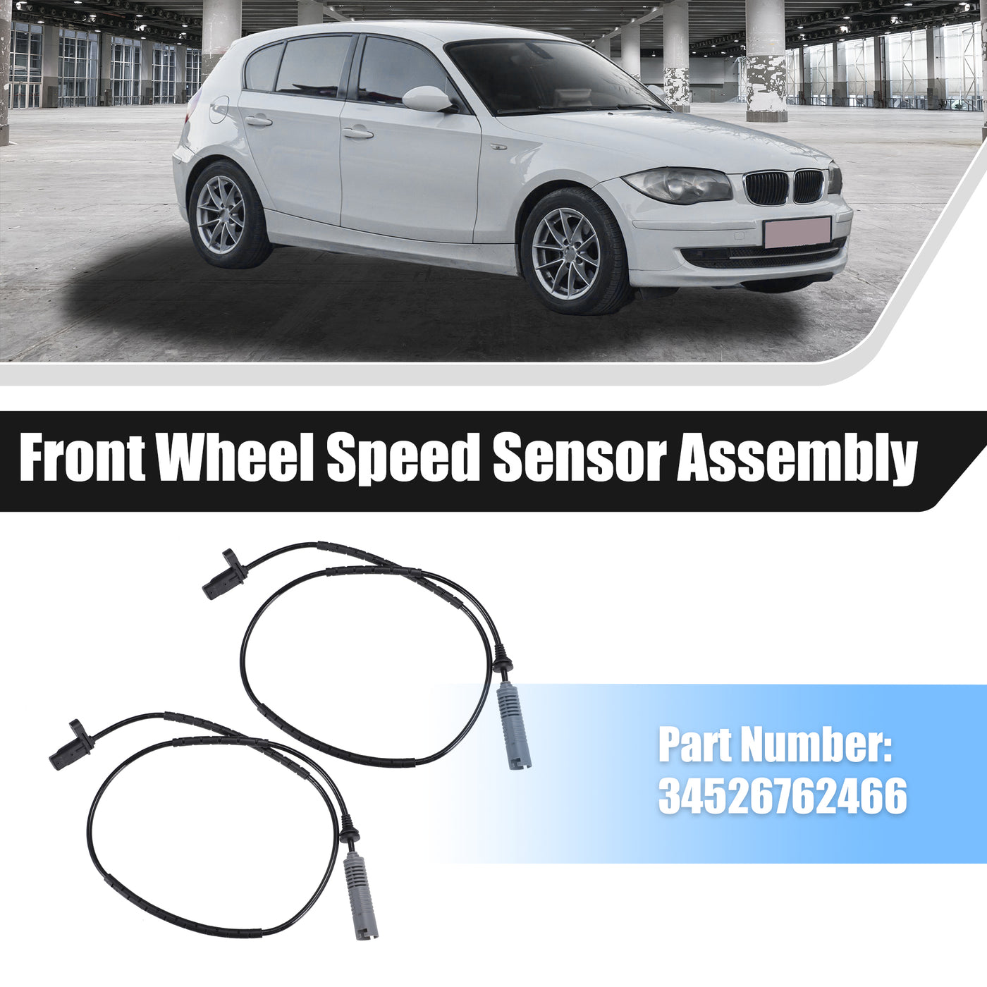 uxcell Uxcell 2pcs Rear Left Right Side ABS Wheel Speed Sensor No.34526762466 for BMW 125i 2008-2013