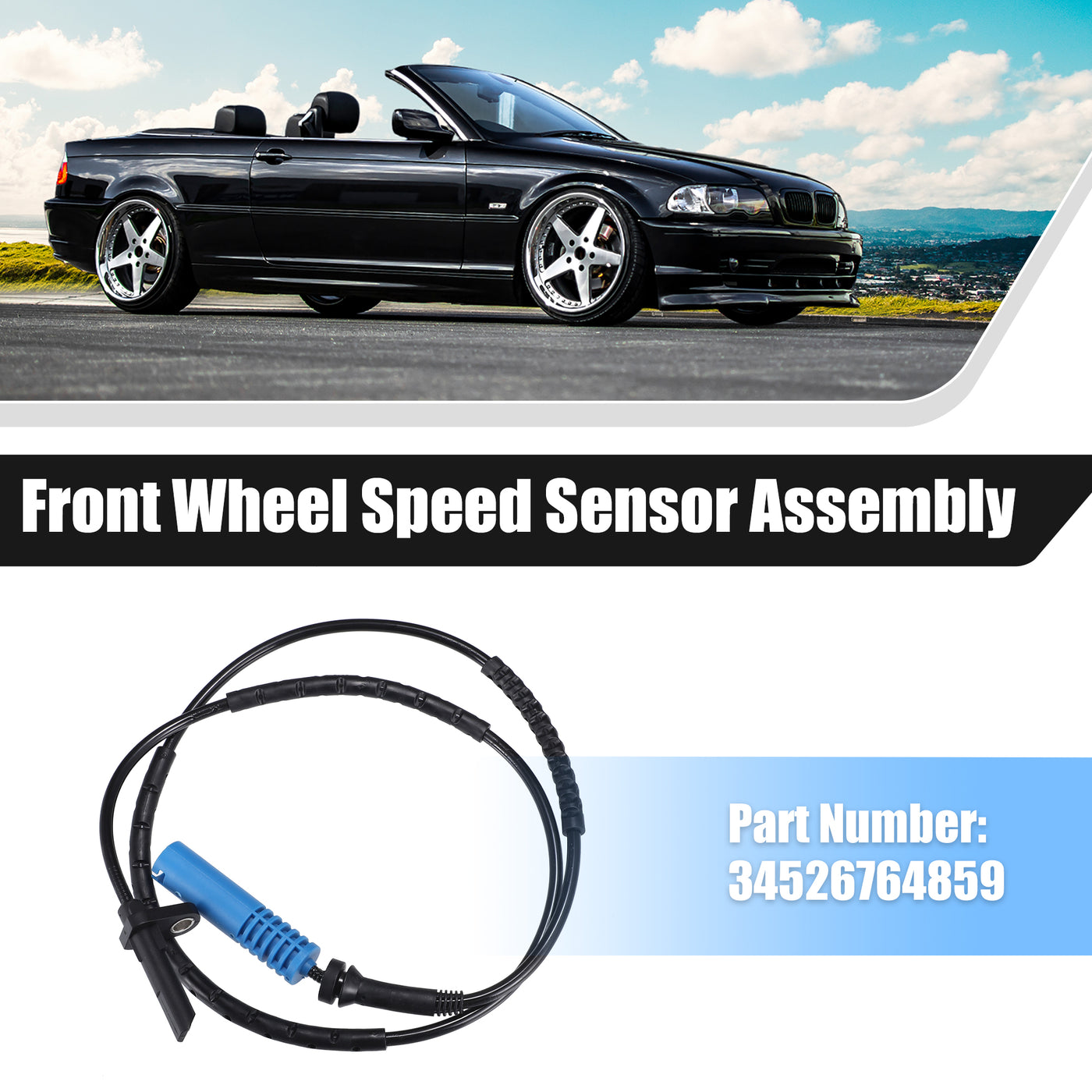 uxcell Uxcell Rear Left Right Side ABS Wheel Speed Sensor No.34526764859 for BMW 328i Base 3.0L L6 - Gas 2007-2012