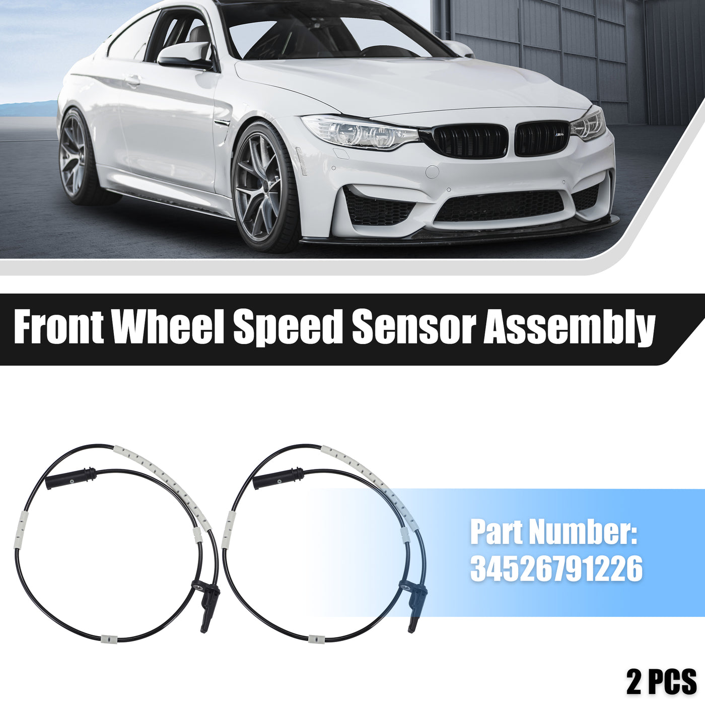 uxcell Uxcell 2pcs Rear Left Right Side ABS Wheel Speed Sensor No.34526791226 for BMW 340i Base 3.0L L6 - Gas 2016-2018