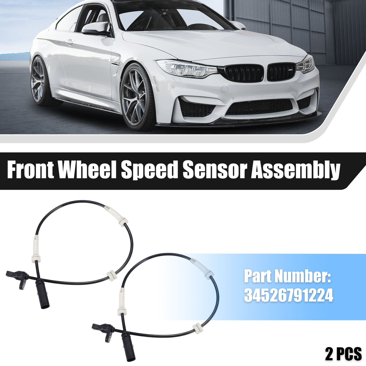 uxcell Uxcell 2pcs Front Left Right Side ABS Wheel Speed Sensor No.34526791224 for BMW 228i XDrive Base 2.0L L4 - Gas 2015