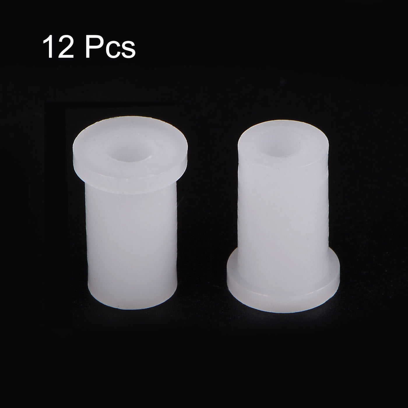 uxcell Uxcell 12pcs Flanged Sleeve Bearings 4mm ID 7.2mm OD 13mm Length Nylon Bushings, White