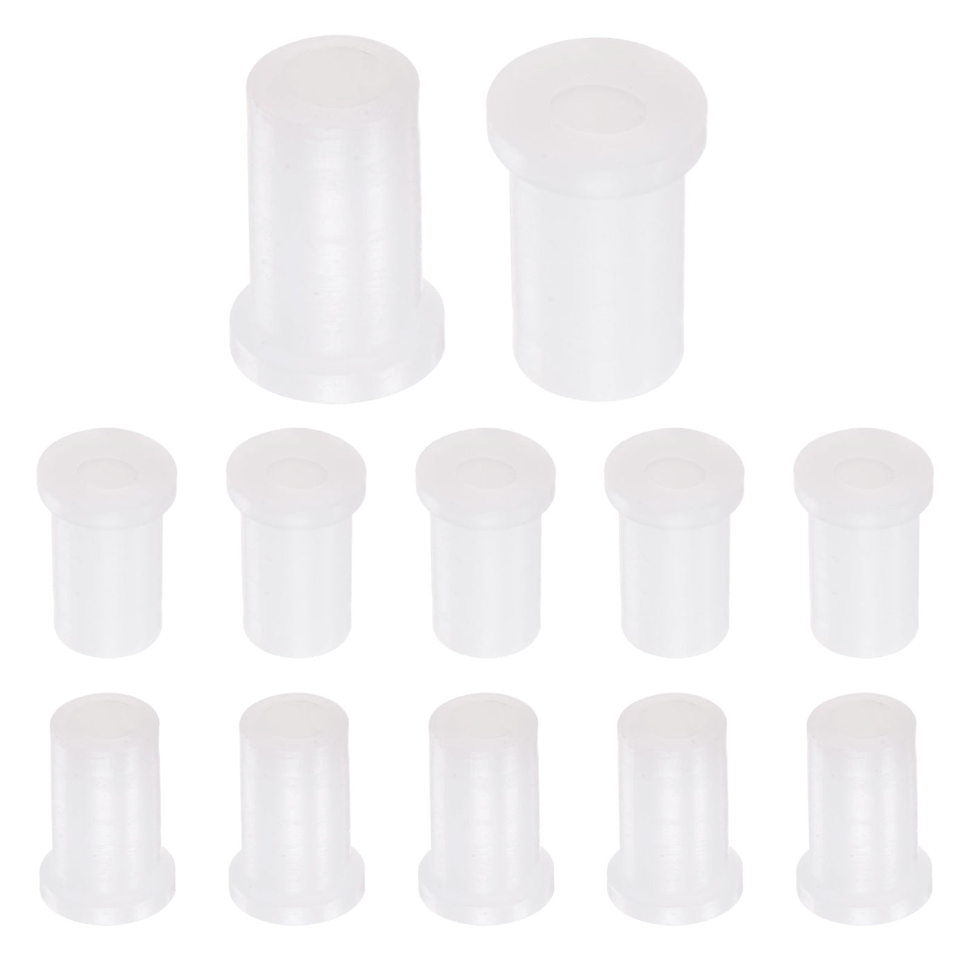 uxcell Uxcell 12pcs Flanged Sleeve Bearings 4mm ID 7.2mm OD 13mm Length Nylon Bushings, White