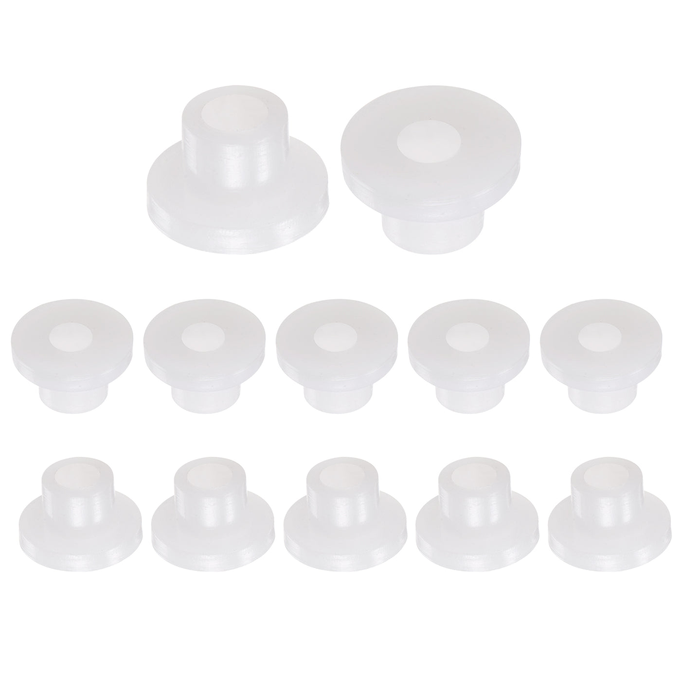 uxcell Uxcell 12pcs Flanged Sleeve Bearings 4.2mm ID 7mm OD 7mm Length Nylon Bushings, White