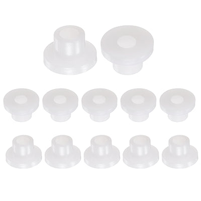 Harfington Uxcell 12pcs Flanged Sleeve Bearings 4.2mm ID 7mm OD 7mm Length Nylon Bushings, White