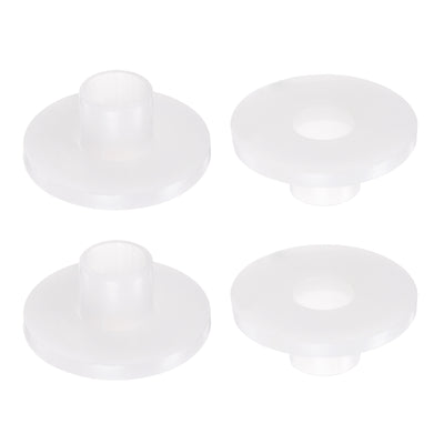 uxcell Uxcell 4pcs Flanged Sleeve Bearings 10.6mm ID 12.6mm OD 13mm Length Nylon Bushing White