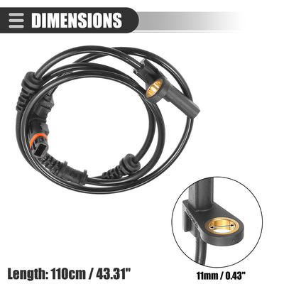 Harfington Front Left or Right ABS Sensor, Wheel Speed Sensor, for Mercedes-Benz CL500 2007 2008, Plastic, No.2215400317, Black