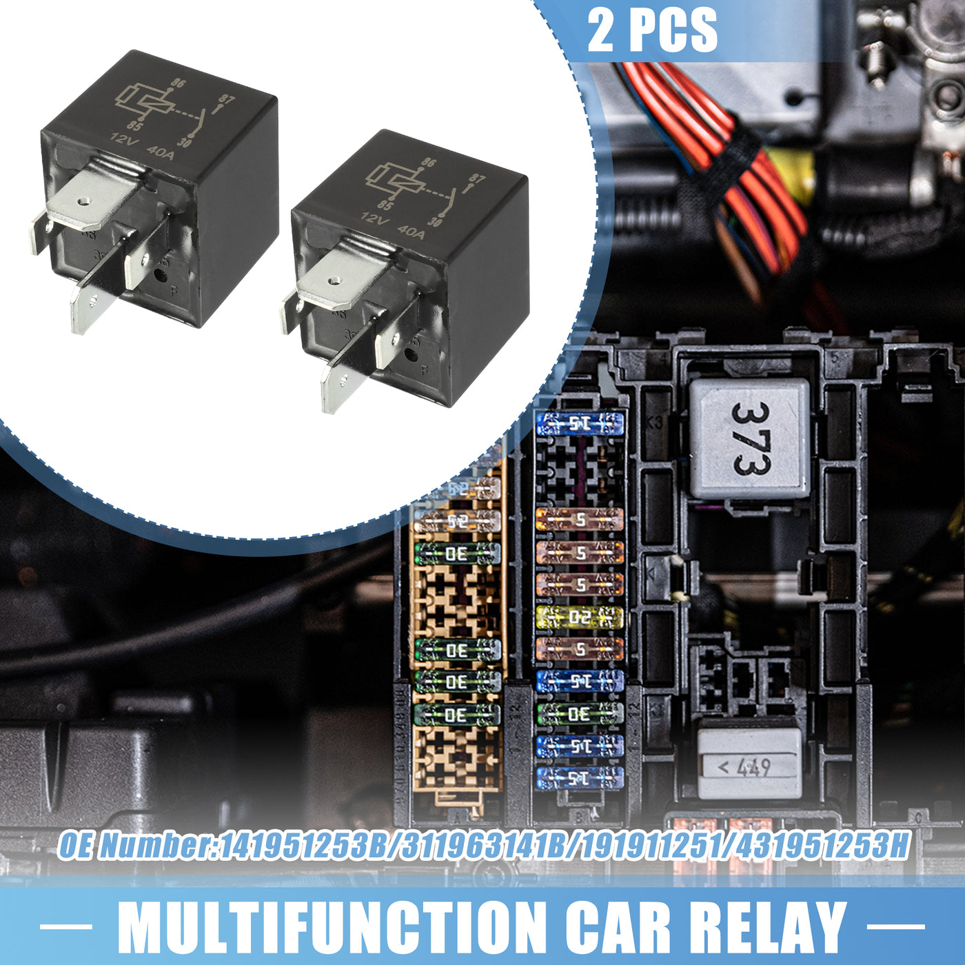 X AUTOHAUX 2 Pcs No.141951253B/311963141B/191911251 Multifunction Car Relay for VW Arteon Atlas Beetle Golf Jetta Passat Tiguan Touareg Taos Rabbit