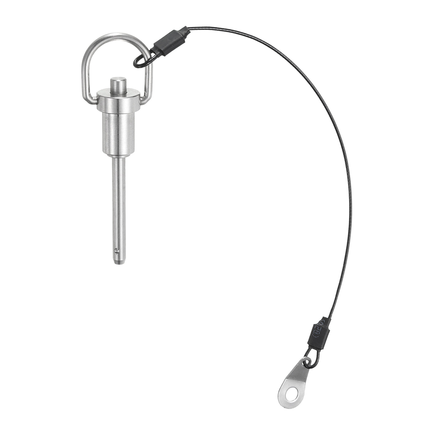 uxcell Uxcell Ball Locking Pins with Button Handle, 6mm Pin Dia. 45mm Usage Length Push-Button Quick Release Pin with Lanyard Cable, 304 Stainless Steel