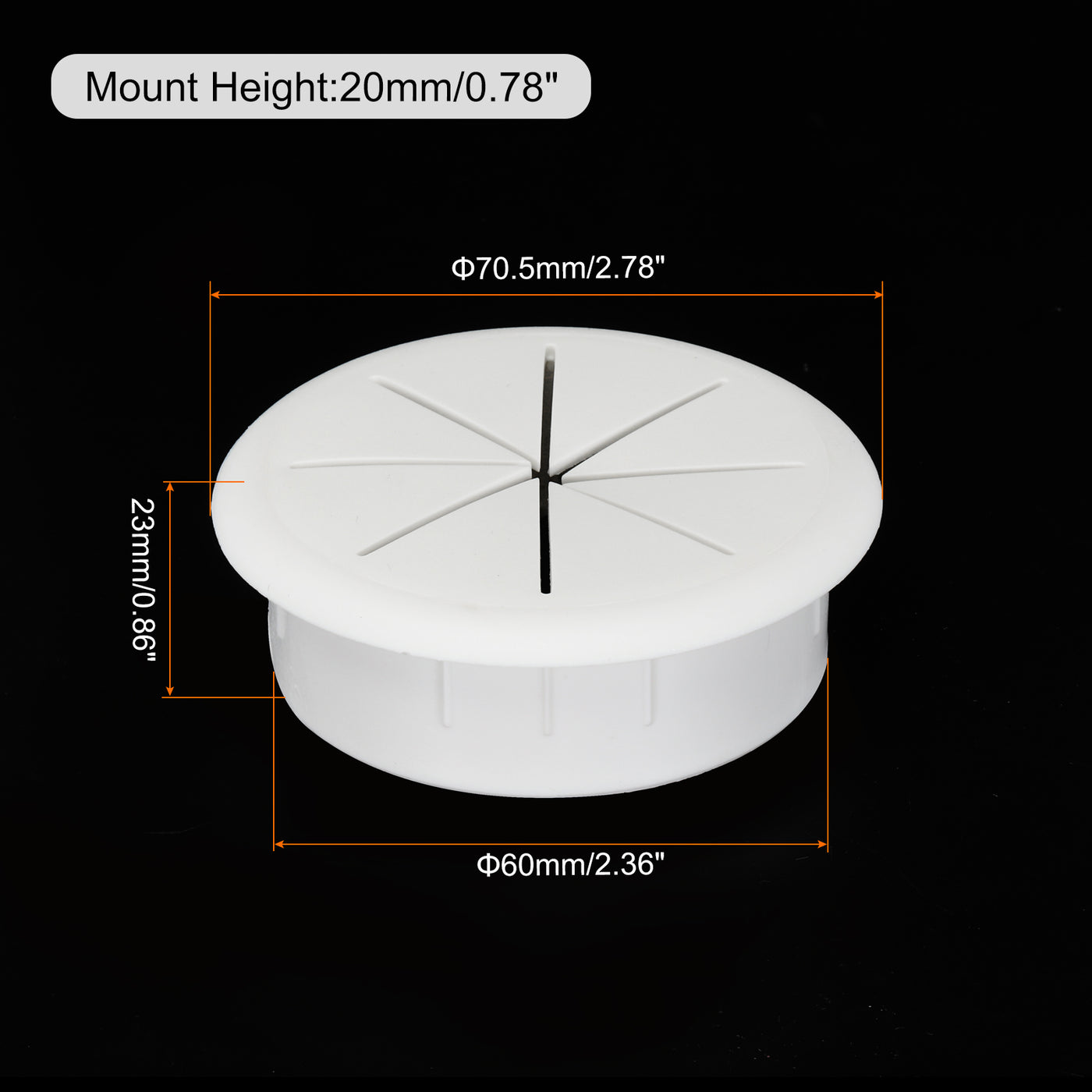 uxcell Uxcell 2pcs 60mm Mounting Dia White Plastic Cable Snap Locking Bushing Grommet