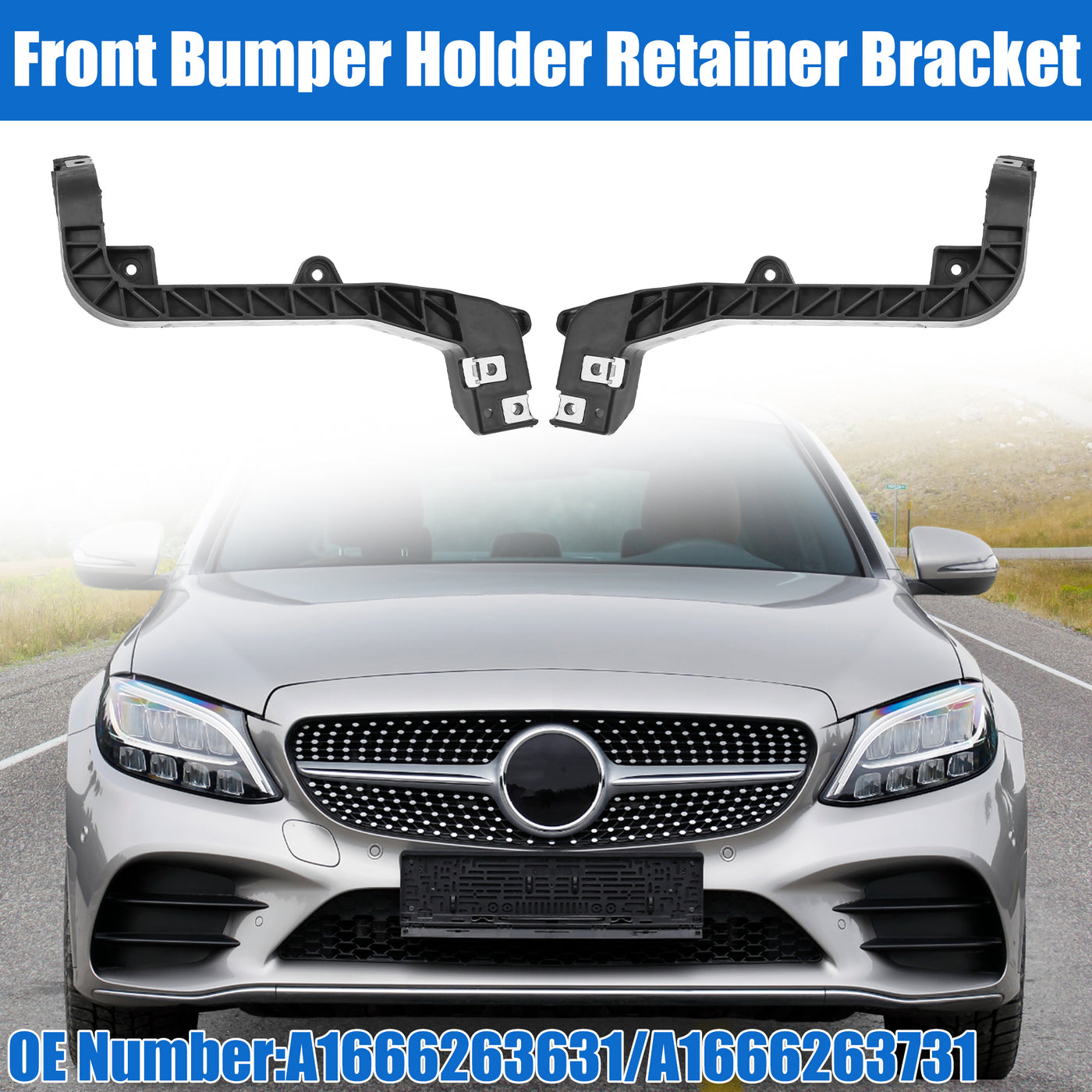 uxcell Uxcell Front Left and Right Upper Bumper Bracket for Mercedes-Benz GLE350